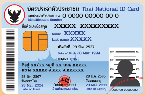 ตัวอย่างรูปบัตรประชาชน